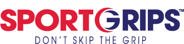 Red and blue SportGrips logo with "Don't Skip The Grip" tagline underneath